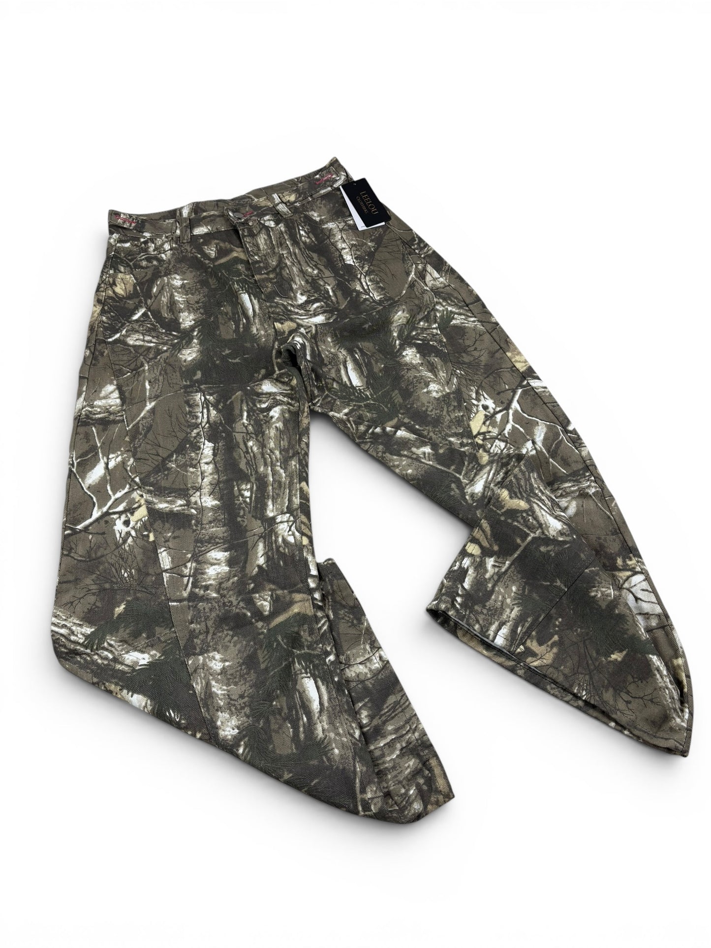 Camo Forest Embroidery Baggy Jeans