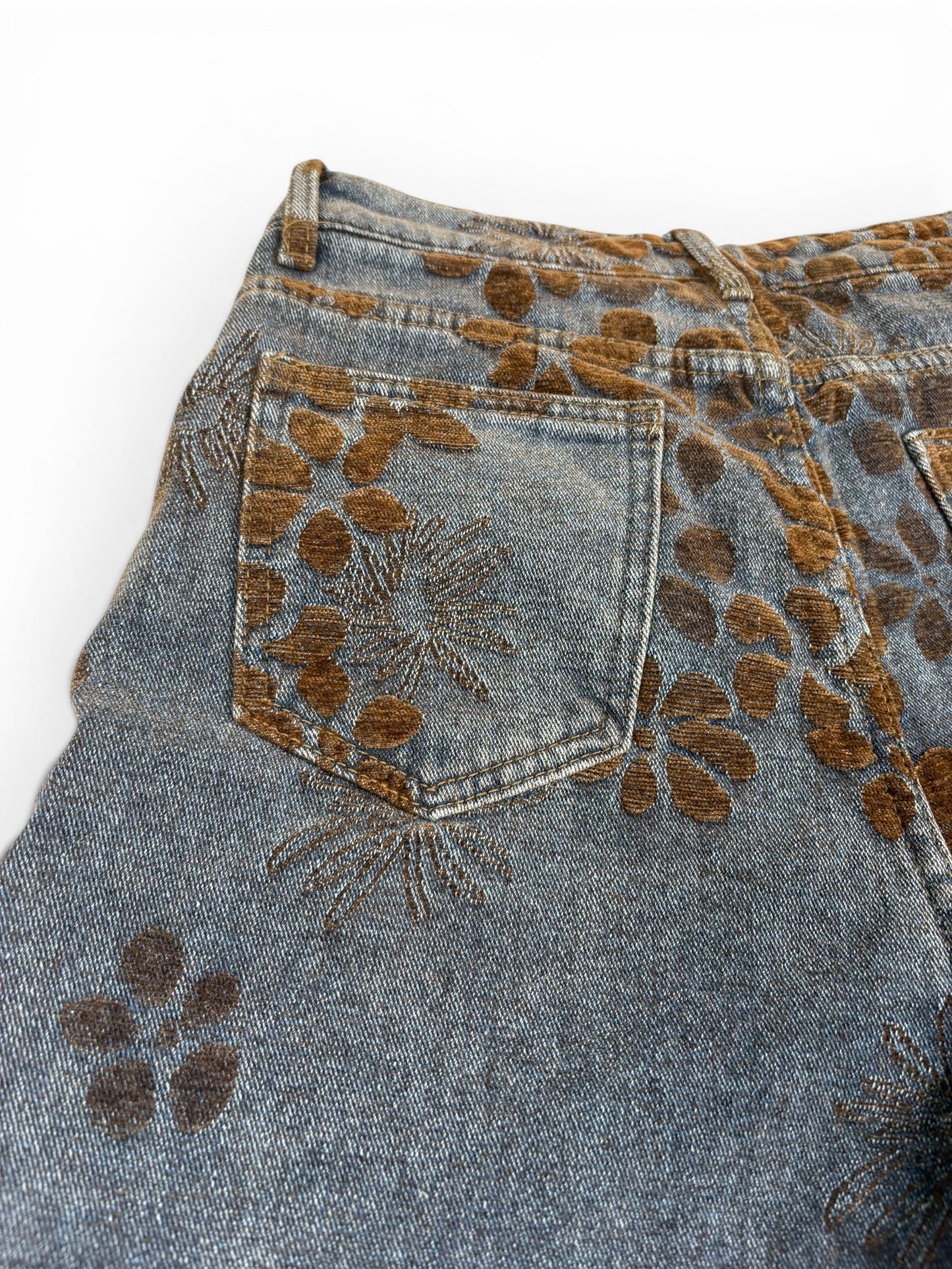 Flower Pattern Baggy Jeans