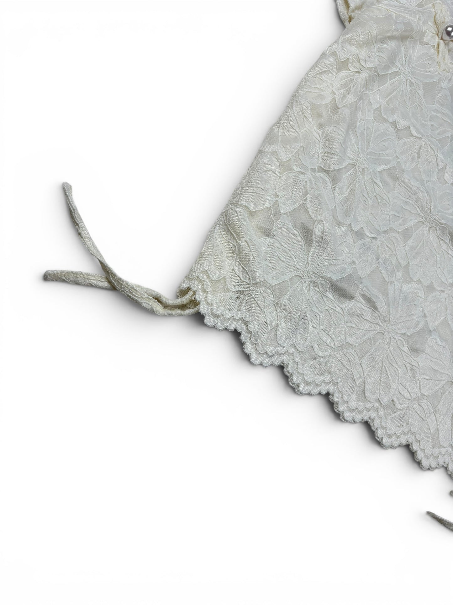 Lace Floral Pearl Button Top