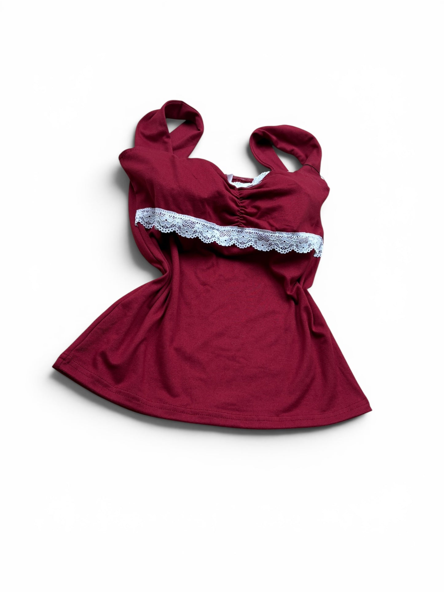 Lace Trim Fitted Top
