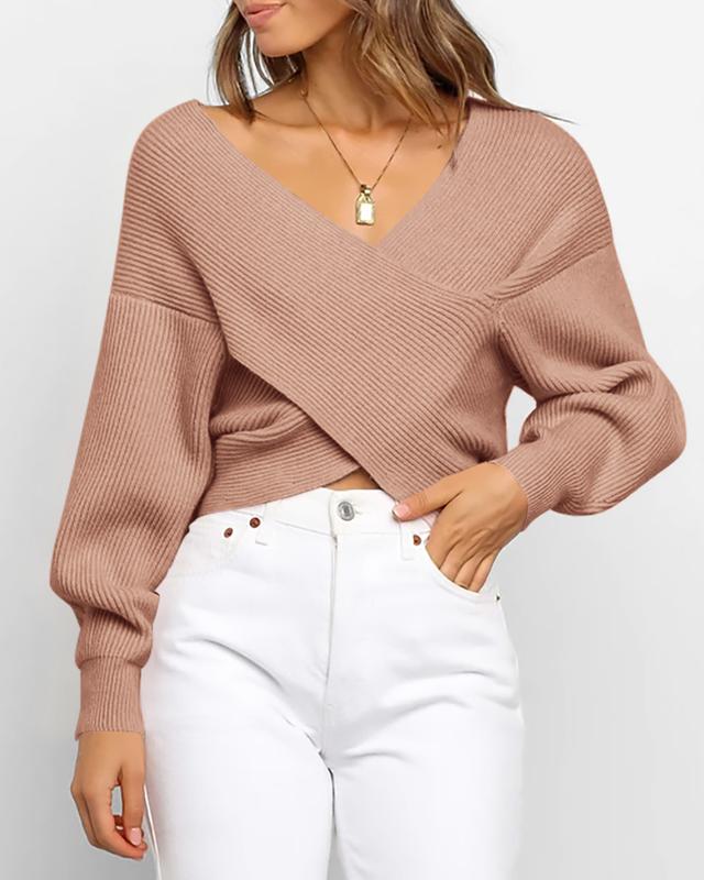 Get 60% off Cross Wrap Sweater today only 🤎