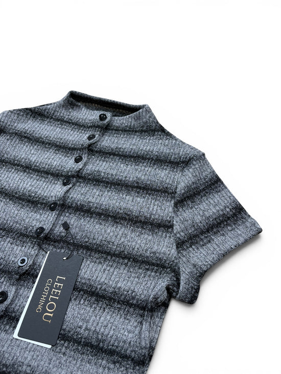 Button Up Ribbed Top