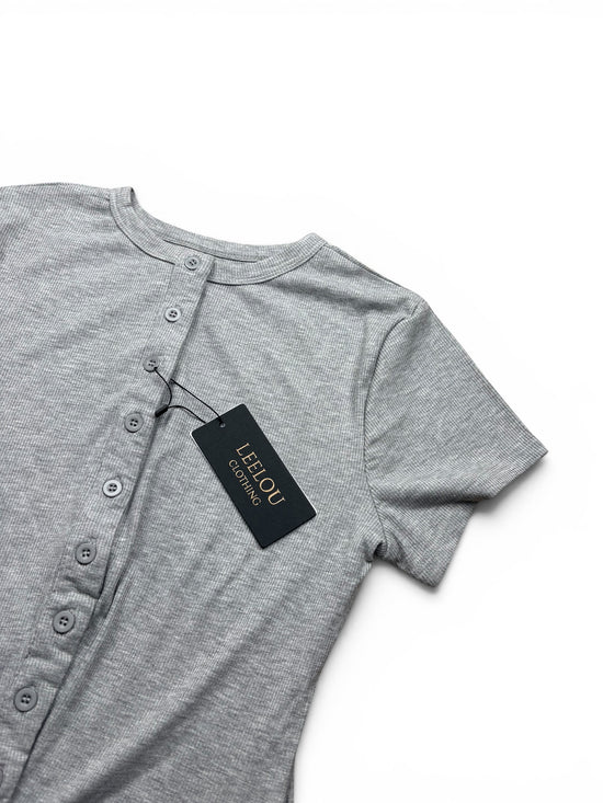 Button Up Ribbed Top