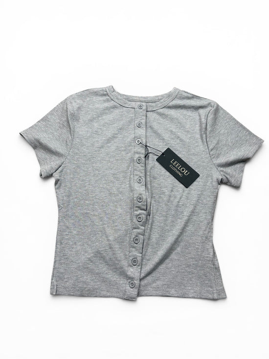 Button Up Ribbed Top