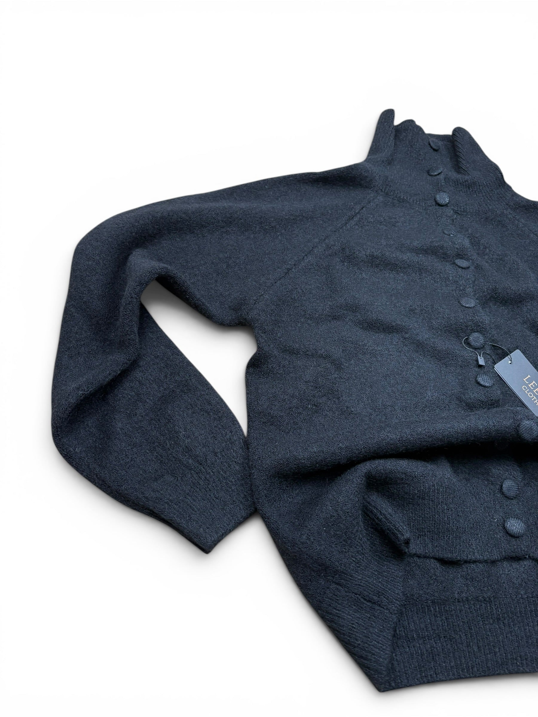 Button Up High Neck Knit Cardigan