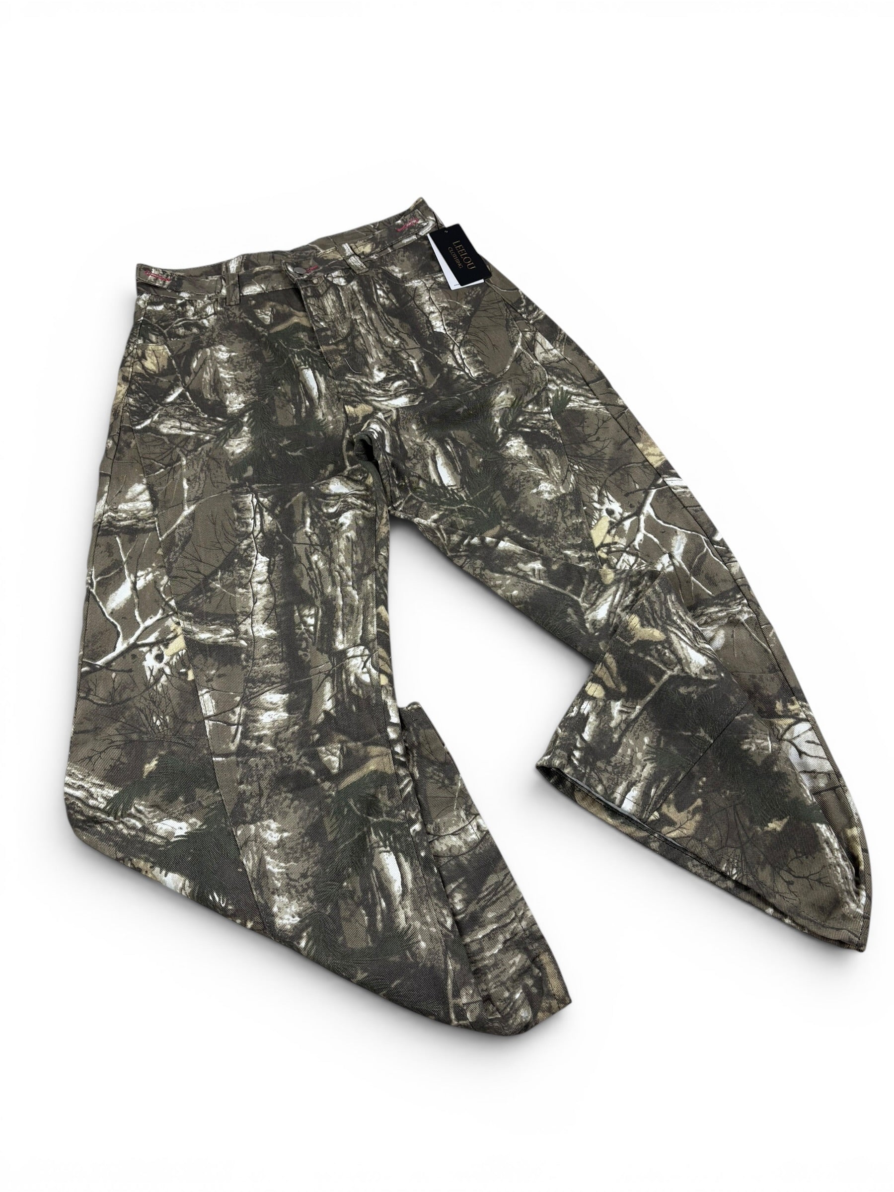 Camo Forest Embroidery Baggy Jeans