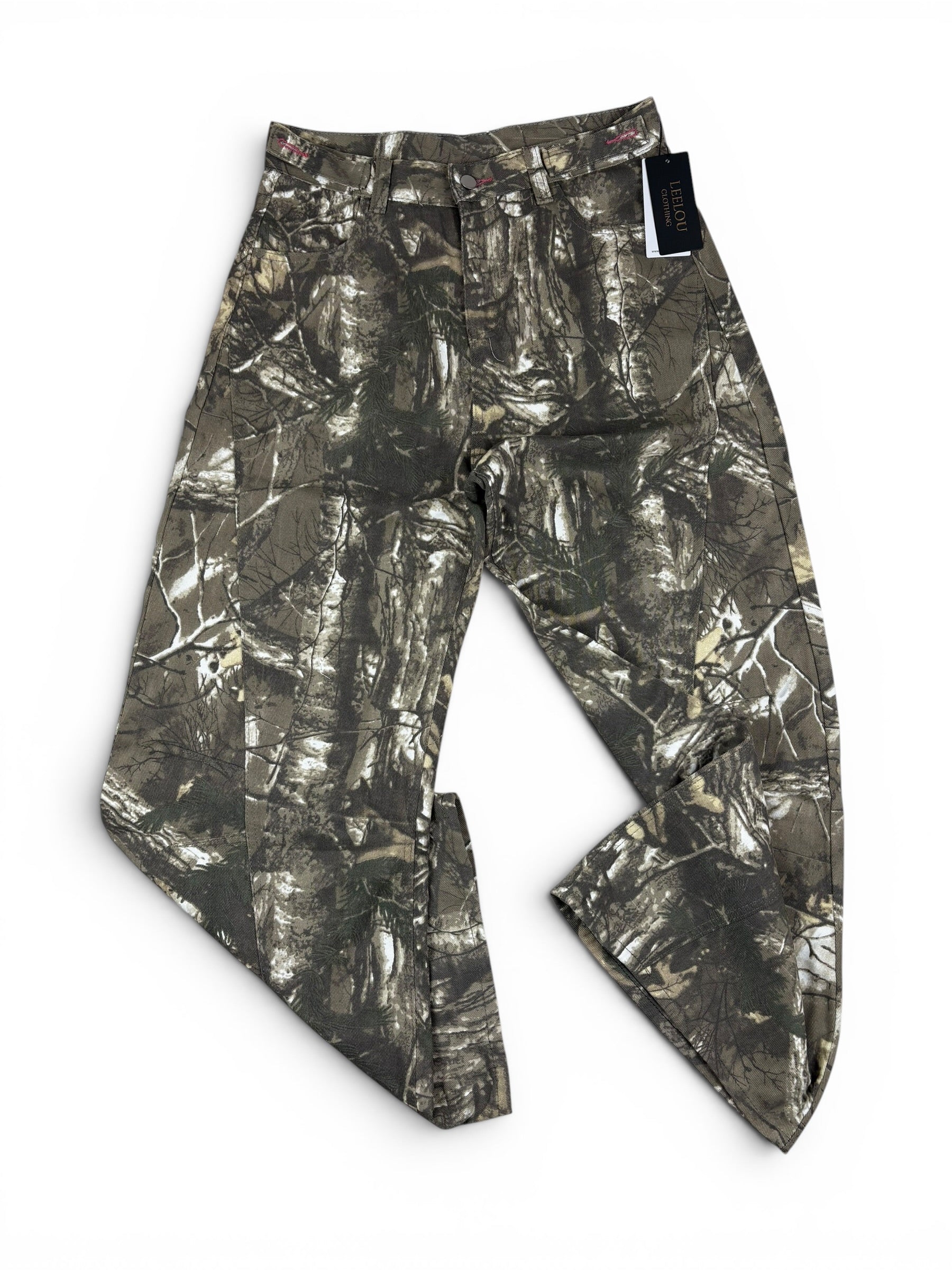 Camo Forest Embroidery Baggy Jeans