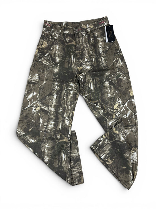 Camo Forest Embroidery Baggy Jeans