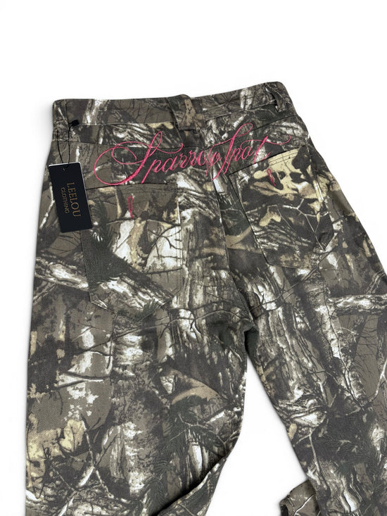 Camo Forest Embroidery Baggy Jeans