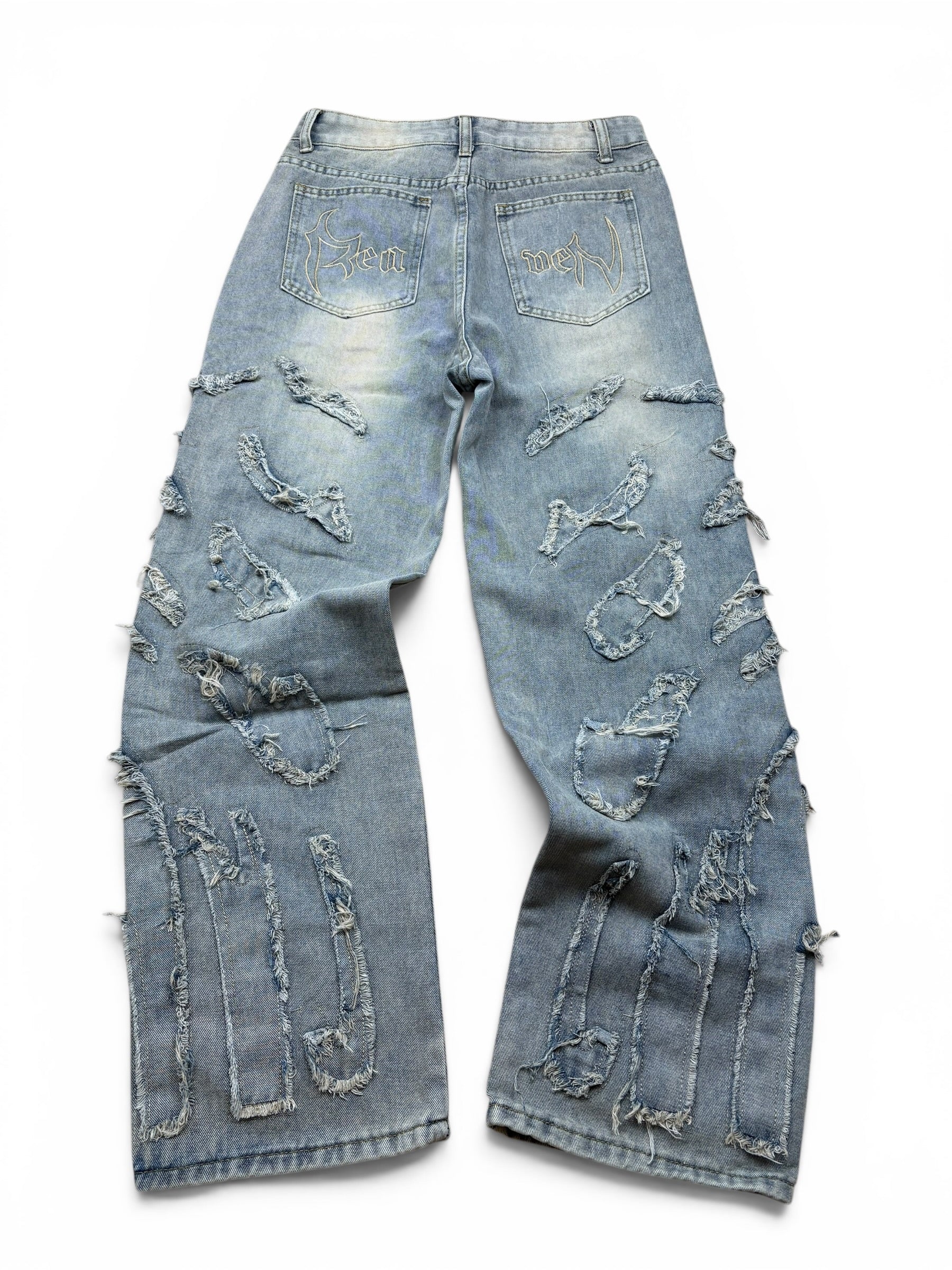 Distressed Wide Leg Jeans