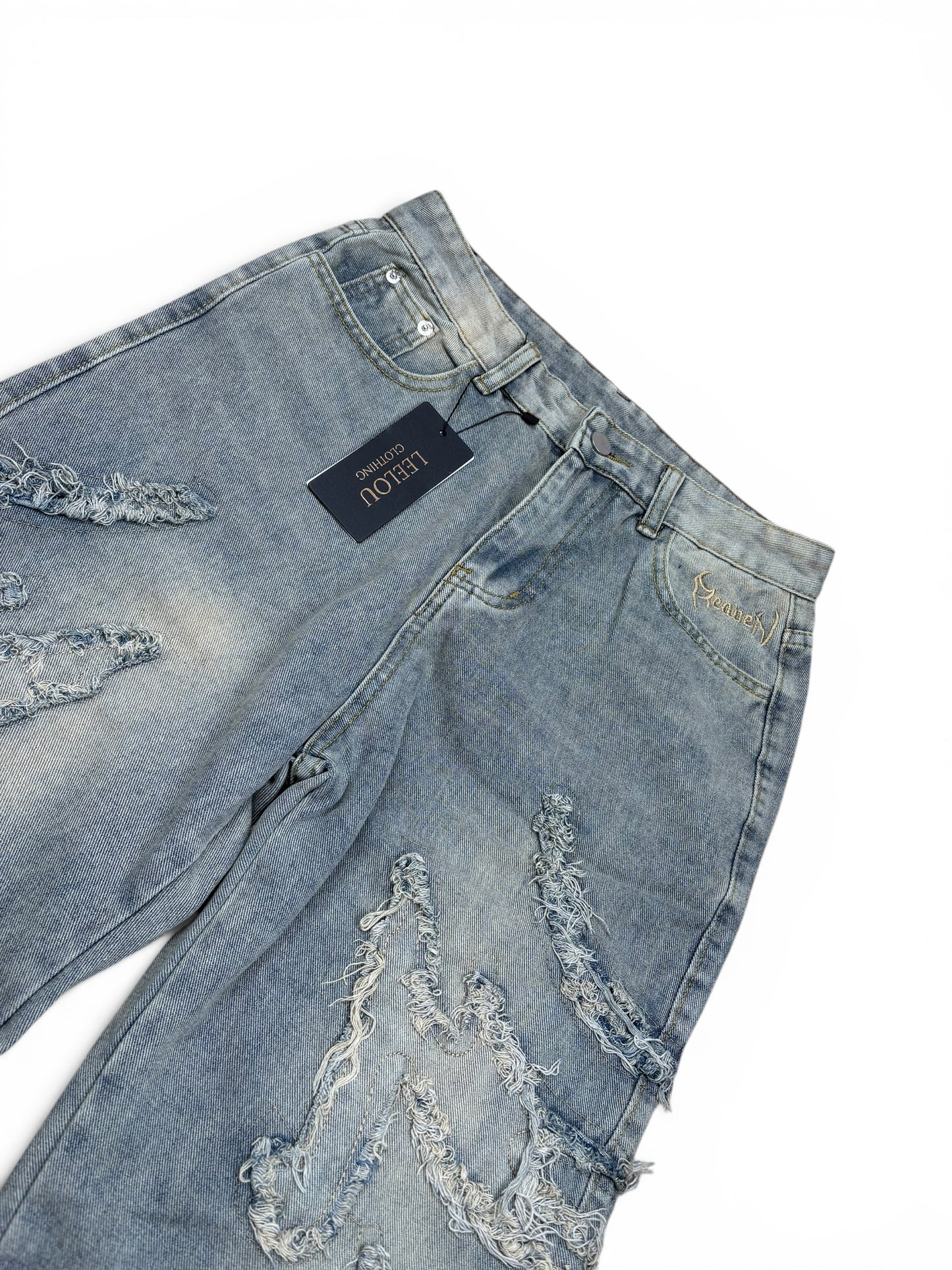 Distressed Wide Leg Jeans