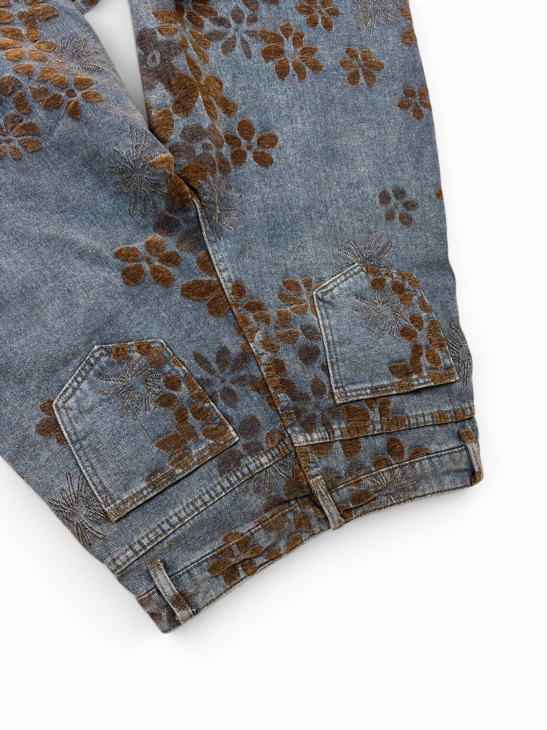 Flower Pattern Baggy Jeans