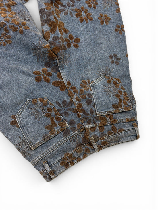 Flower Pattern Baggy Jeans