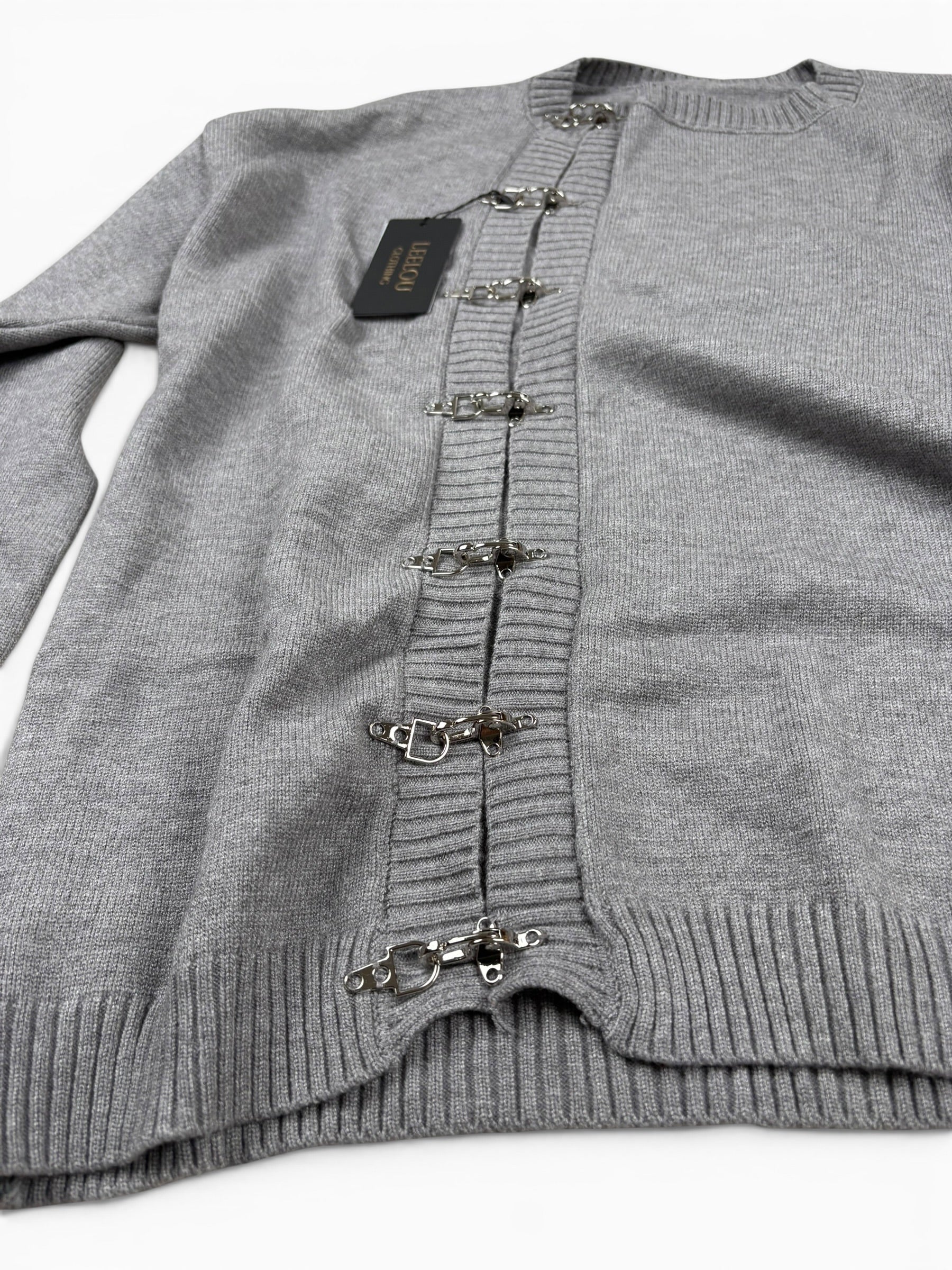 Hook Closure Knit Cardigan