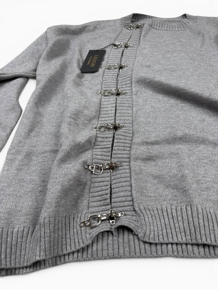 Hook Closure Knit Cardigan
