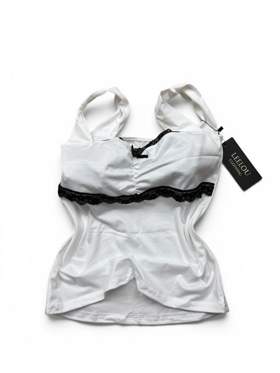 Lace Trim Fitted Top