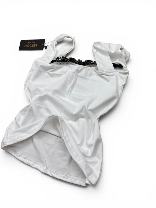 Lace Trim Fitted Top