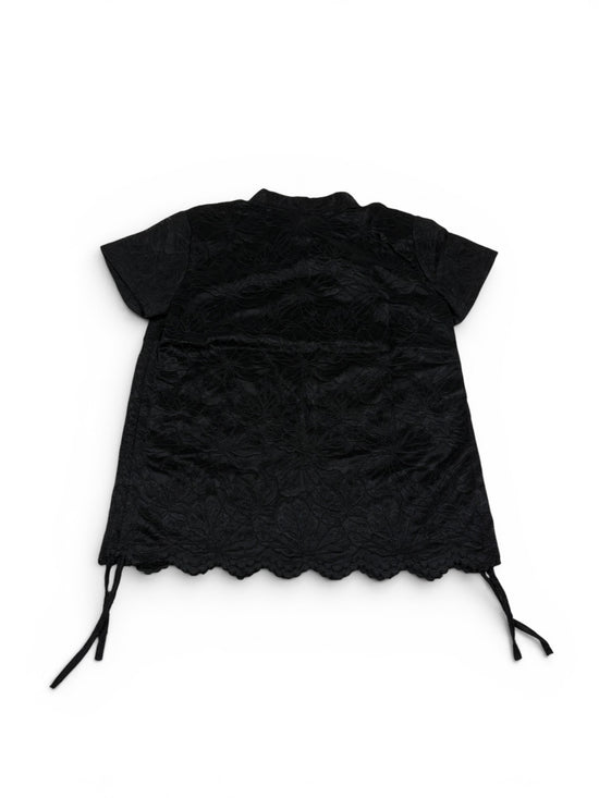 Lace Floral Pearl Button Top