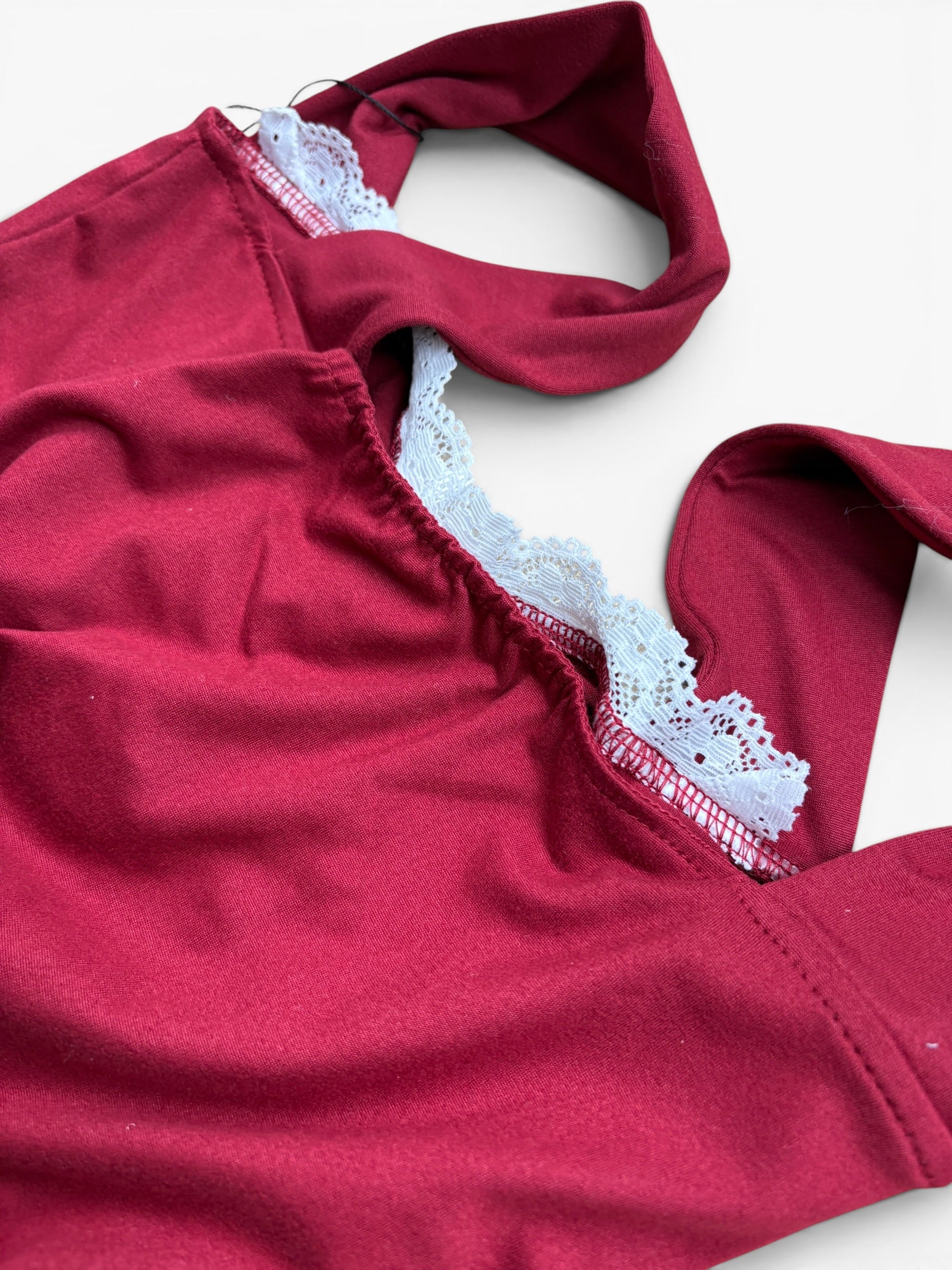Lace Trim Fitted Top