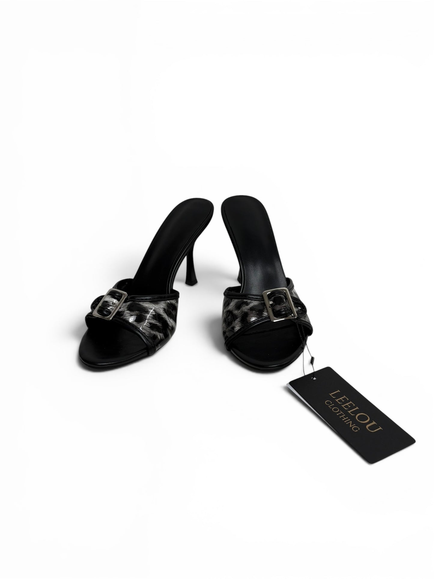 Leopard Print Heeled Sandals