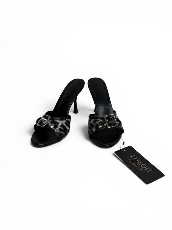 Leopard Print Heeled Sandals