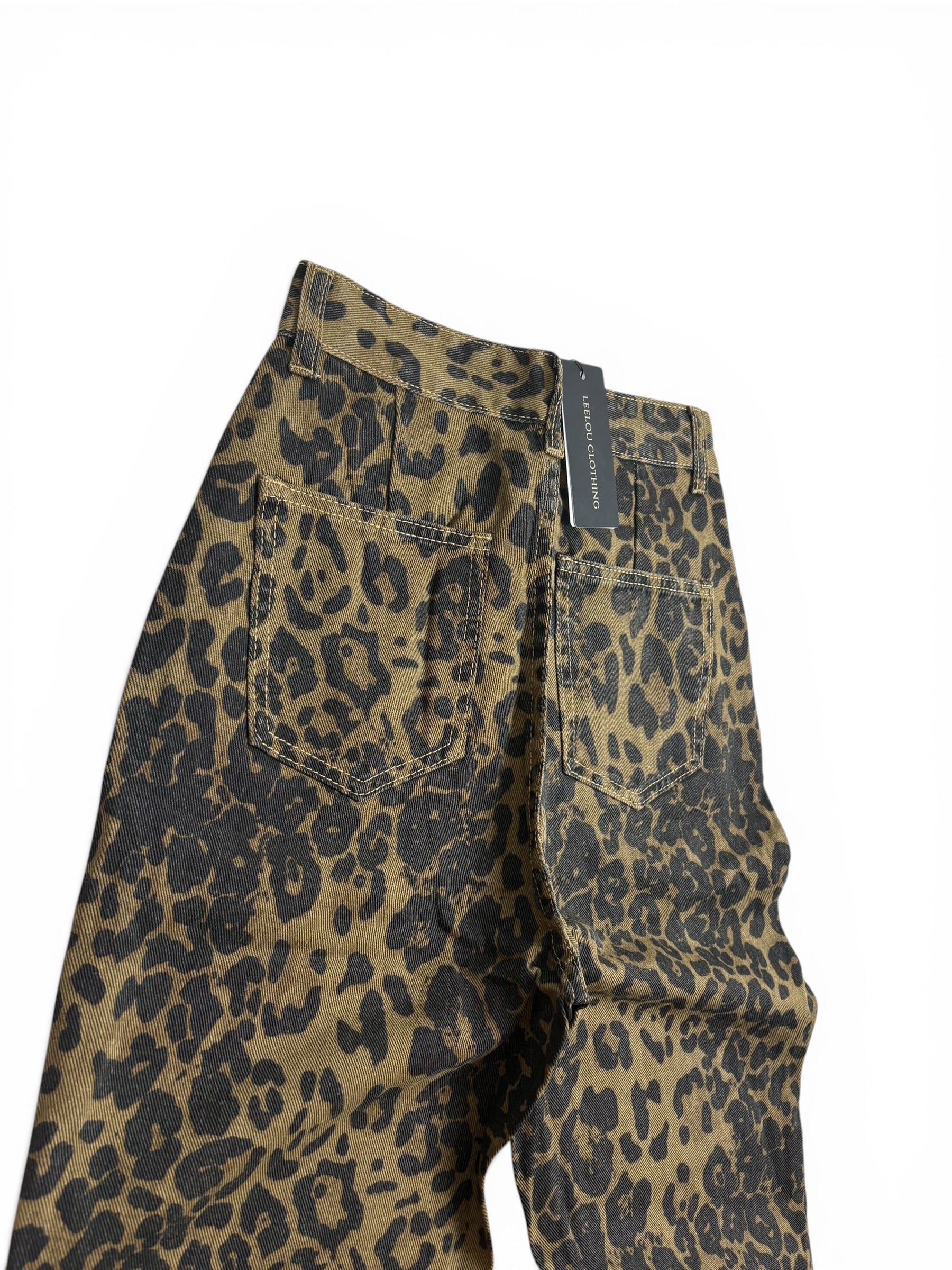 Leopard Baggy Jeans