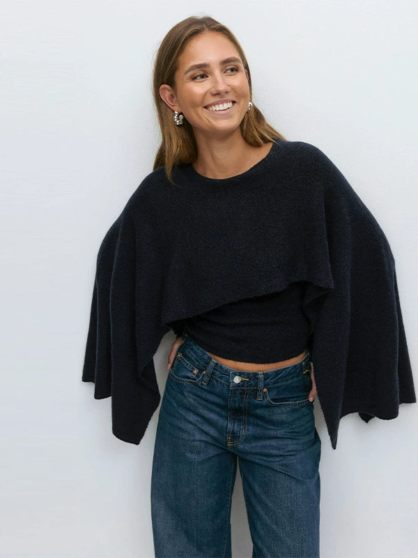 Get 60% off Knitted Cape Top Today Only ☕