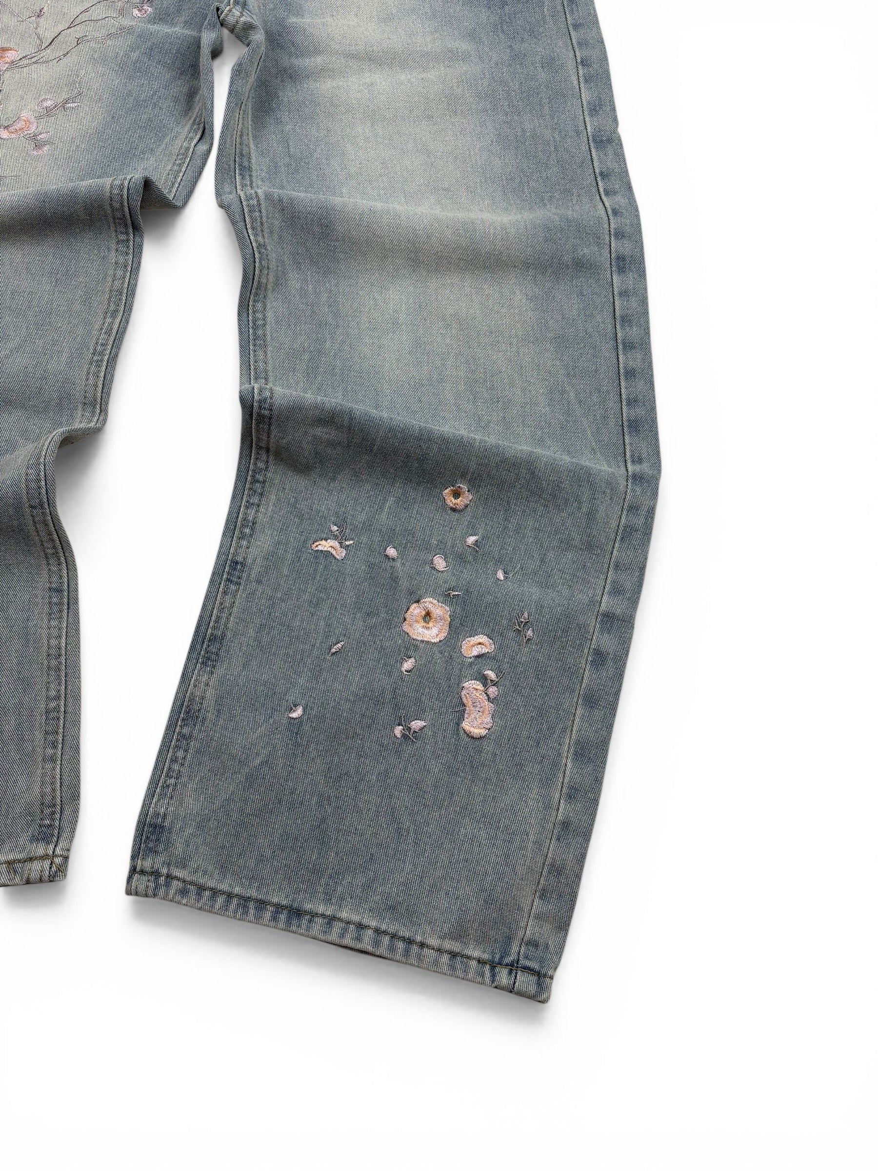 Vintage Flower Baggy Jeans