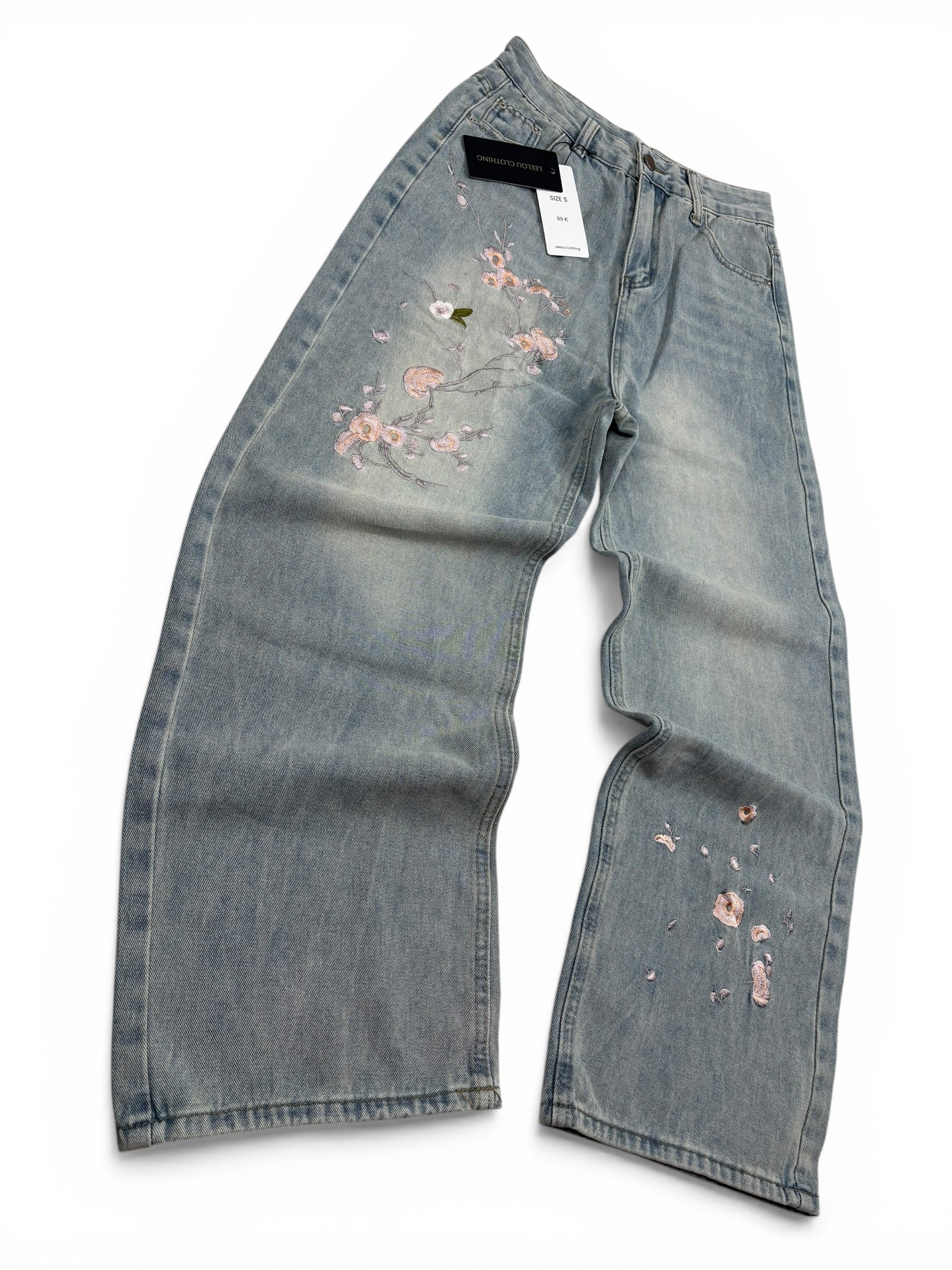 Vintage Flower Baggy Jeans