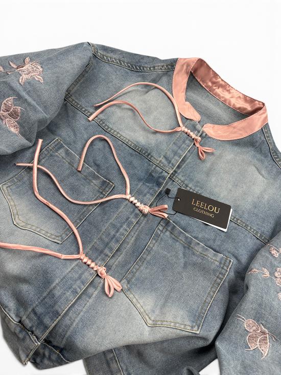 Pink Embroidered Jacket Asian Style 🎀